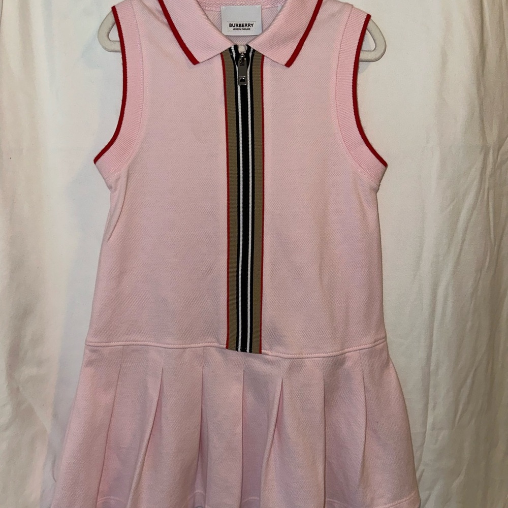 Burberry Kids Pink Sleeveless Polo Dress